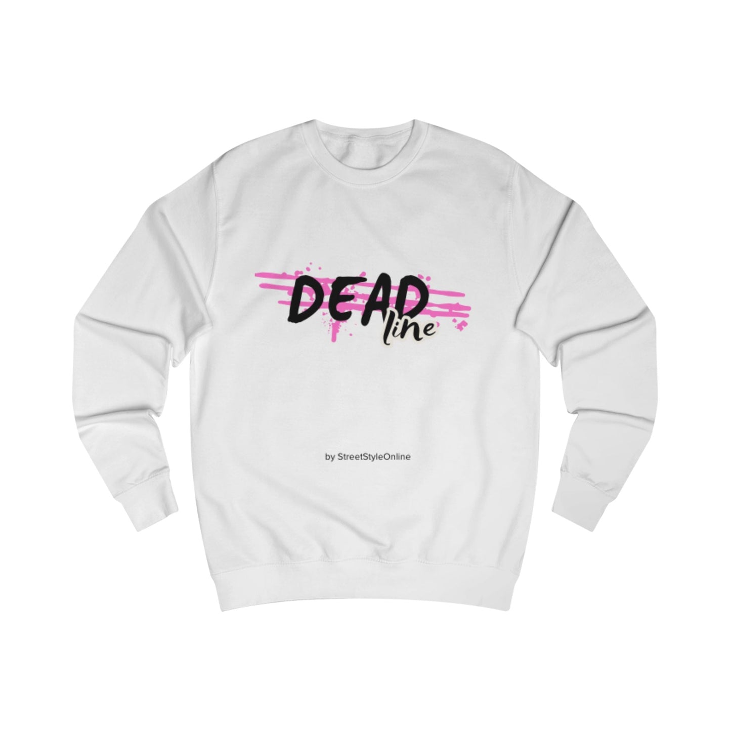 Deadline Crewneck Sweatshirt — Pink Brush Script Graphic - DeadLineStreet