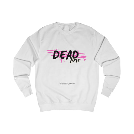 Deadline Crewneck Sweatshirt — Pink Brush Script Graphic - DeadLineStreet