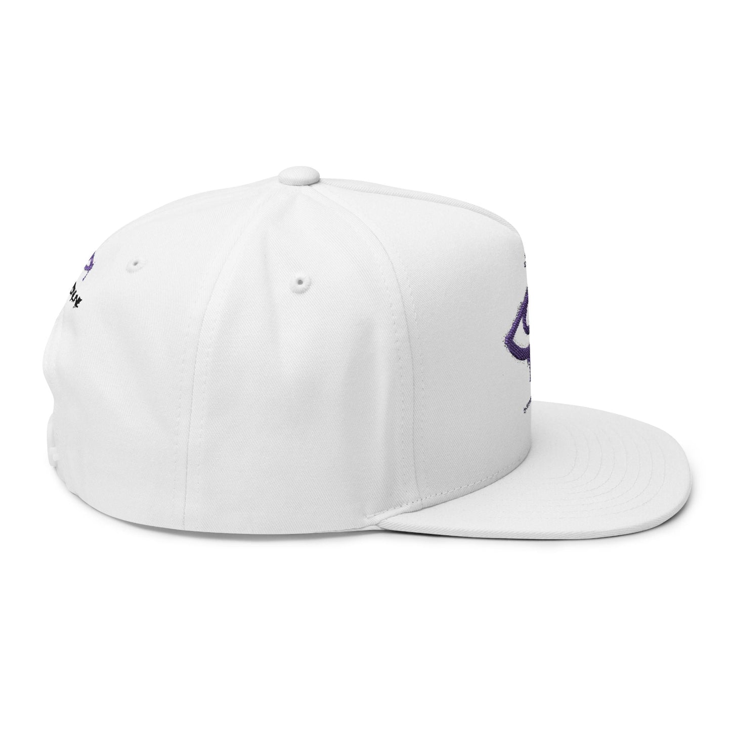 Embroidered Dripping Eye Flat Bill Cap — Purple Graphic Snapback - DeadLineStreet