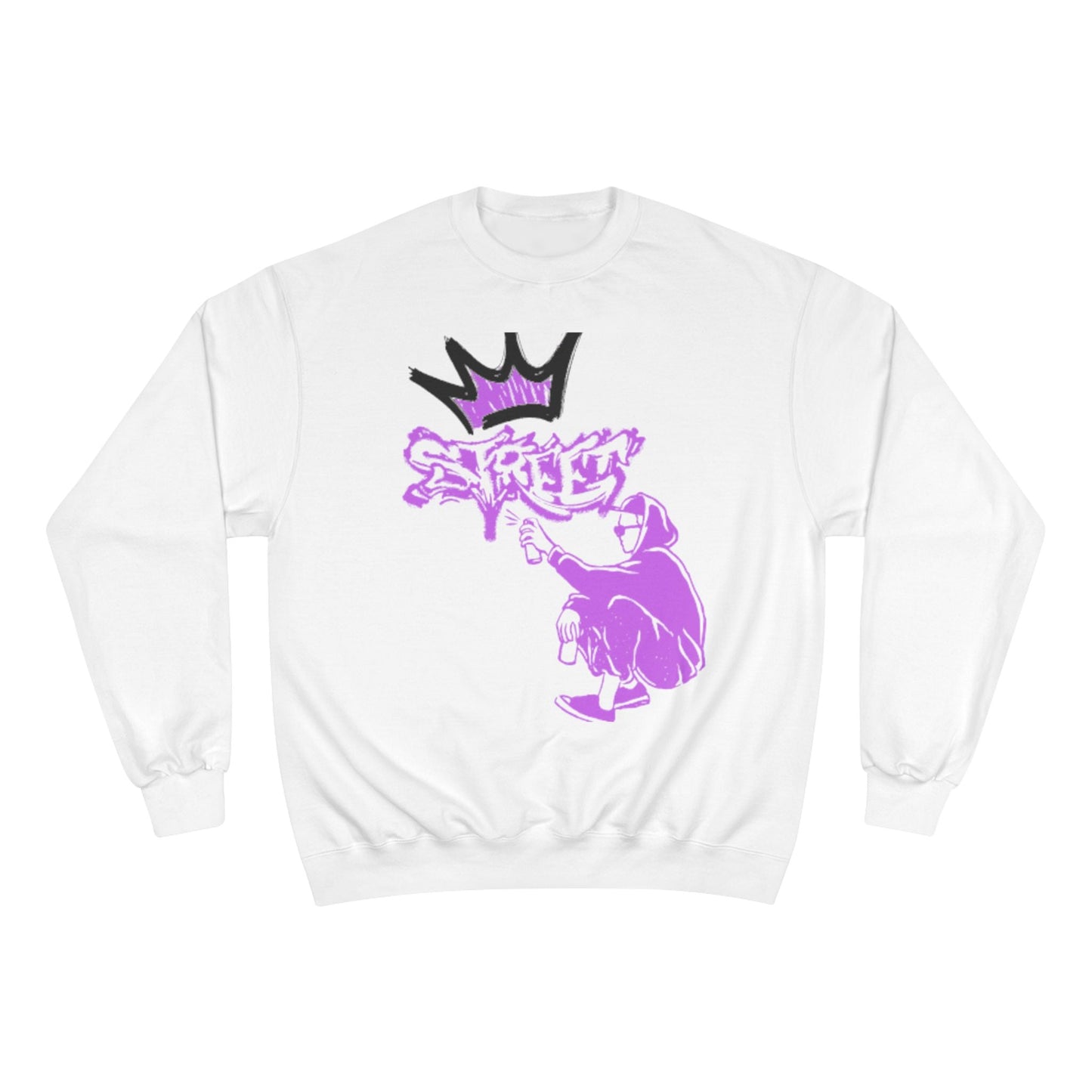 Graffiti Crown Sweatshirt — Purple Street Art Champion Crewneck - DeadLineStreet