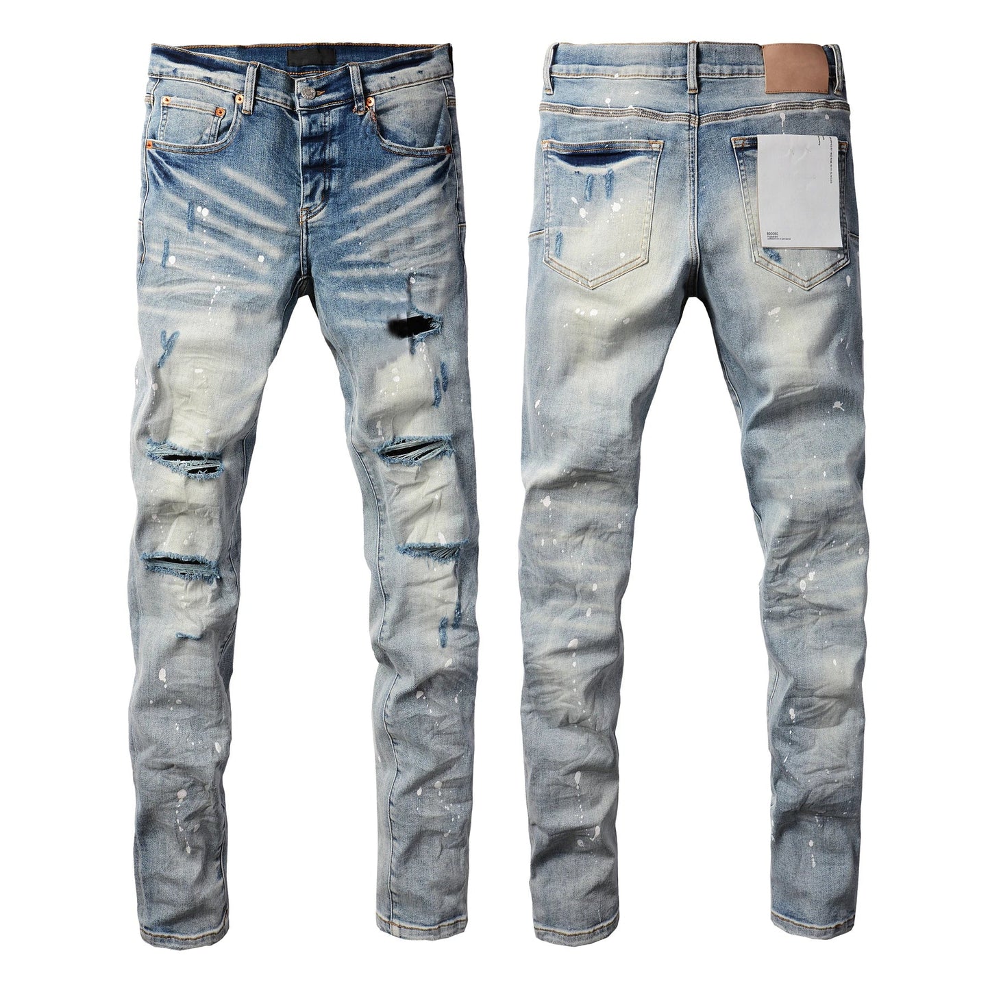 Light Blue Ripped American Jeans 9075 Brand Casual Pants - DeadLineStreet