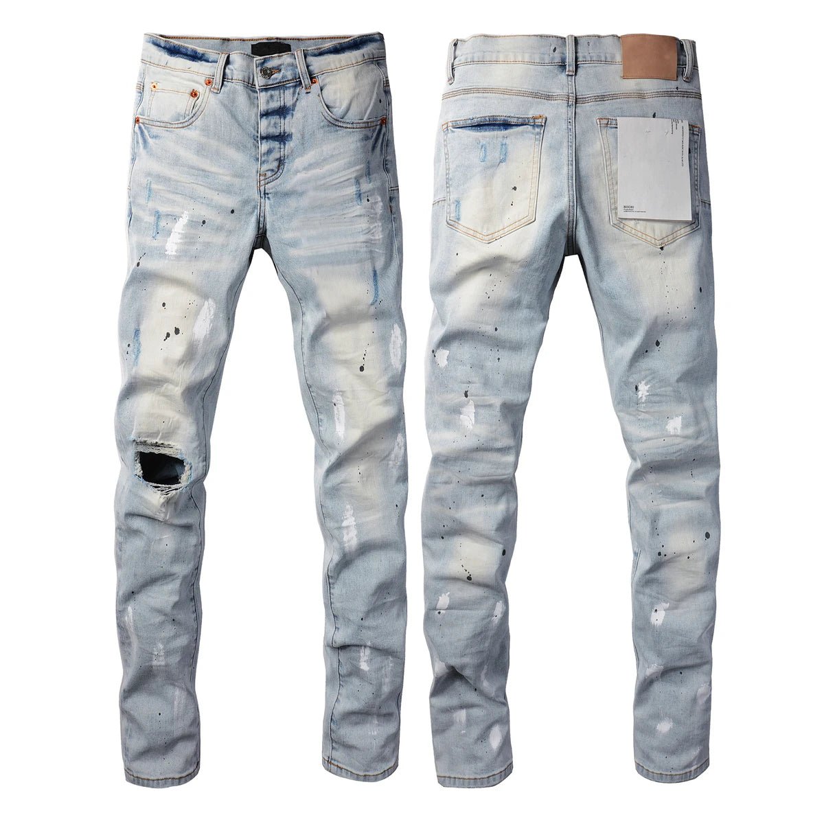 Light Blue Ripped American Jeans 9075 Brand Casual Pants - DeadLineStreet