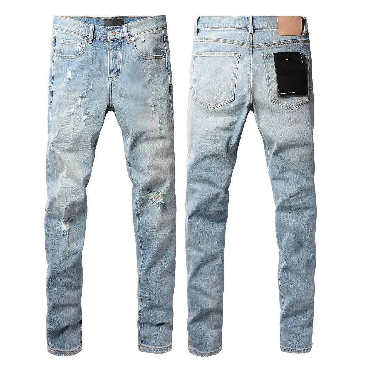 Light Blue Ripped American Jeans 9075 Brand Casual Pants - DeadLineStreet