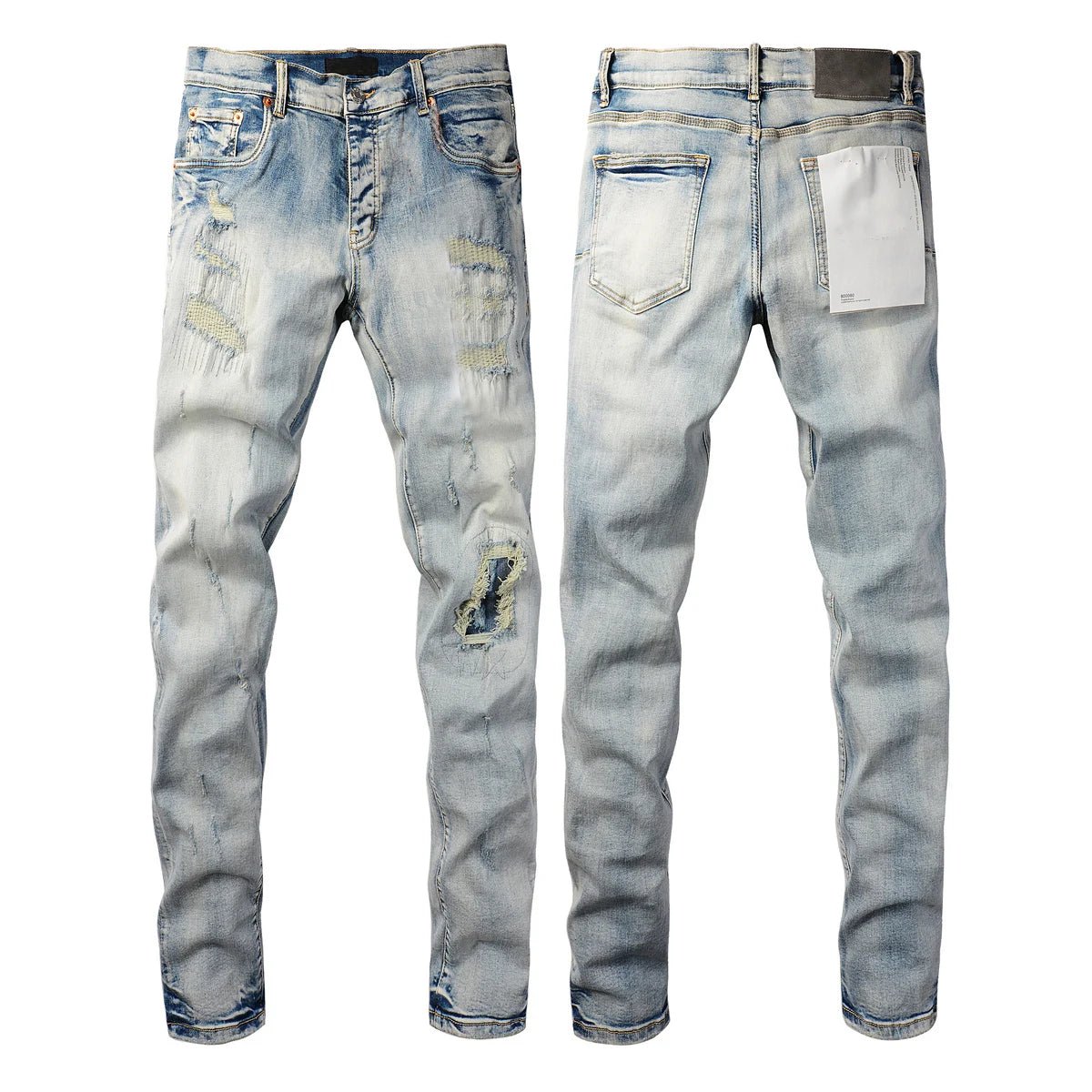 Light Blue Ripped American Jeans 9075 Brand Casual Pants - DeadLineStreet