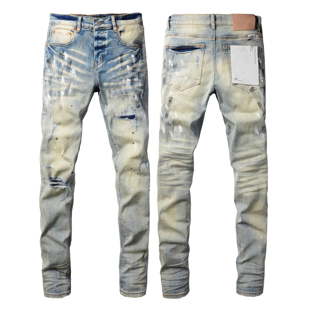 Light Blue Ripped American Jeans 9075 Brand Casual Pants - DeadLineStreet