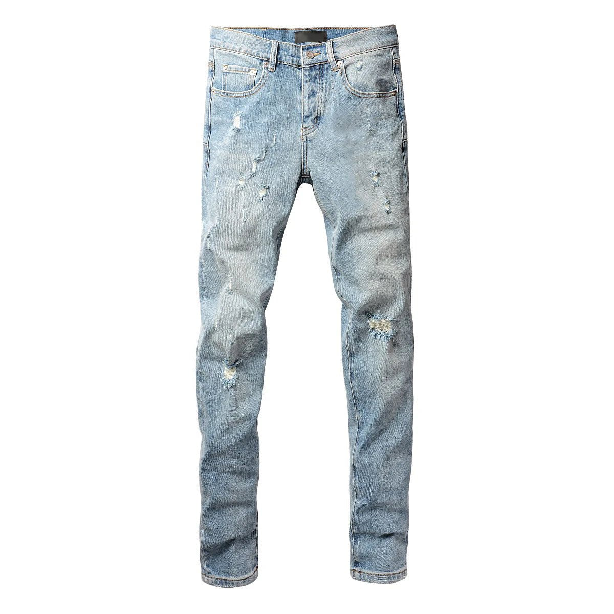 Light Blue Ripped American Jeans 9075 Brand Casual Pants - DeadLineStreet