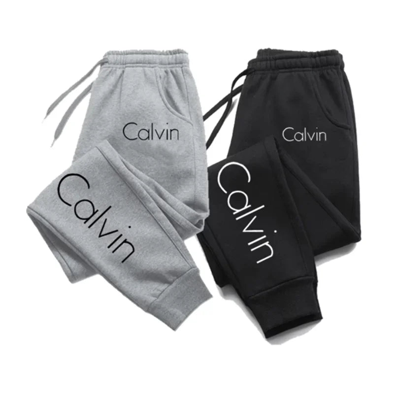 Men's and Women's Printed Sports Running Pants, Autumn Waist Belt Long Sweatshirt Pants, Solid Gym Pants, Universal Gym Clothing - DeadLineStreet