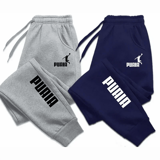 PUAIA Print Men's Pants Autumn/Winter New Sport Jogging Trousers Fitness Loose Fit Clothing Solid Color Outfit Streetwear Pants - DeadLineStreet
